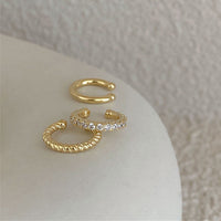 3pcs/Set Delicate Micro Pave Zircon Cute Clip Earrings Female Buckle EarCuff No Piercings Fake Cartilage Ear Jewelr