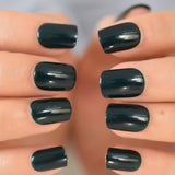 Short False Press On Nails Full Cover Artificial Acrylic Black Matte Faux Nails Tips Salon Quality Fake Gel Nails 24pcs