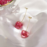 2022 New Arrival Acrylic Earring fashion Geometric fine Women Drop Earrings contracted sweet cherry modelling long earrings