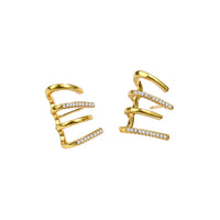 New contracted small Geometric metal Earrings Korean shiny crystal sweet fresh senior Women Stud Earrings