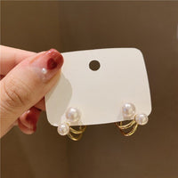 New contracted small Geometric metal Earrings Korean shiny crystal sweet fresh senior Women Stud Earrings