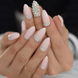 Short Artificial False Nails With Diamond Faux Ongles Decoration Fake Press On Nail Round Manicure Tools