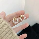 2022 New Korean Design Trendy Sweet Cute Pearl Stud Earrings For Women Fashion Chic Big Elegant Earring Party Jewelry