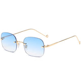 Rimless Square Sunglasses Women Luxury Brand Glasses Shades for Women Wholesale Gafas De Sol Para Hombre UV400