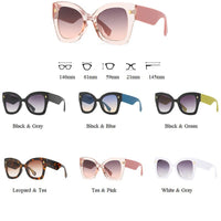 Oversized Cateye Sunglasses Women Luxury Brand Eyewear Graident Elegant Sun Glasses Female Square Black Shades