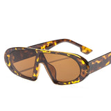 Retro Women Sunglasses Vintage Punk Sunglasses Oval Flat Top Sun Glasses Female Leopard Oculos De Sol Mujer UV400