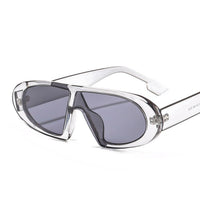 Retro Women Sunglasses Vintage Punk Sunglasses Oval Flat Top Sun Glasses Female Leopard Oculos De Sol Mujer UV400