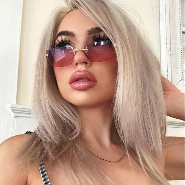 Rimless Retro Sunglasses Women Luxury Eyeglasses For Women/Men Vintage Glasses Women Small Oculos De Sol Feminino