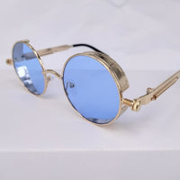 2022 Steampunk Retro Sunglasses Men Metal High Quality Eyewear for Men/Women Reflective Colorful Glasses Men UV400