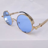 2022 Steampunk Retro Sunglasses Men Metal High Quality Eyewear for Men/Women Reflective Colorful Glasses Men UV400