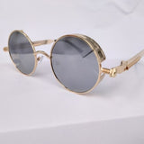 2022 Steampunk Retro Sunglasses Men Metal High Quality Eyewear for Men/Women Reflective Colorful Glasses Men UV400