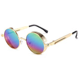 2022 Steampunk Retro Sunglasses Men Metal High Quality Eyewear for Men/Women Reflective Colorful Glasses Men UV400