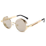 2022 Steampunk Retro Sunglasses Men Metal High Quality Eyewear for Men/Women Reflective Colorful Glasses Men UV400