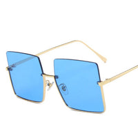 Oversized Rimless Sunglasses Women Luxury Square Glasses Women/Men Retro Eyeglasses Women Metal Gafas De Sol Mujer