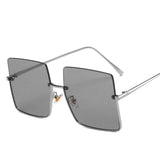 Oversized Rimless Sunglasses Women Luxury Square Glasses Women/Men Retro Eyeglasses Women Metal Gafas De Sol Mujer