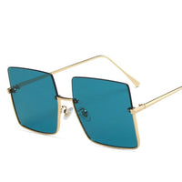 Oversized Rimless Sunglasses Women Luxury Square Glasses Women/Men Retro Eyeglasses Women Metal Gafas De Sol Mujer