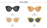 2022 Cateye Oversized Sunglasses Women Candy Pearls Glasses Women Luxury Brand Eyewear Mirror Lentes De Sol Mujer