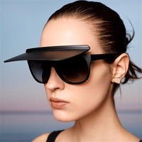 Hat Flip Sunglasses Women Oversized Sun Glasses Women/Men Luxury Designer Eyeglasses Women Punk Gafas De Sol Mujer