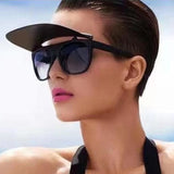 Hat Flip Sunglasses Women Oversized Sun Glasses Women/Men Luxury Designer Eyeglasses Women Punk Gafas De Sol Mujer