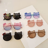 Cute Cat Kids Sunglasses 2022 New Eyeglasses Boys/Girls Bow Glasses Baby Lovely Luxury Brand Lentes De Sol Mujer UV400