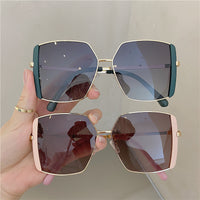 Trendy Square Sunglasses Men Women Vintage Metal Driving Sun Glasses Ladies Classic Polygon Eyewear Shades Gradient