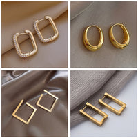 Fashion and simple female water drop pendant ear line Smooth Metal Hoop Earrings For Woman Korean Temperament Girl&#39;s Daily Wear