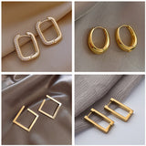 Fashion and simple female water drop pendant ear line Smooth Metal Hoop Earrings For Woman Korean Temperament Girl&#39;s Daily Wear