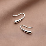 Fashion and simple female water drop pendant ear line Smooth Metal Hoop Earrings For Woman Korean Temperament Girl&#39;s Daily Wear