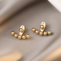 2021 New Fashion Stainless Steel Earrings Personality Golden Peas Korean simple Stud Earrings For Women Wedding Jewelry