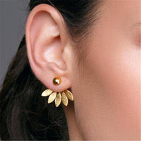 2021 New Fashion Stainless Steel Earrings Personality Golden Peas Korean simple Stud Earrings For Women Wedding Jewelry