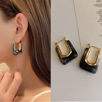 New Trendy Transparent Resin Drop Earrings for Women Girls Geometric Irregular Metal Acrylic Earrings Party Jewelry