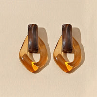 New Trendy Transparent Resin Drop Earrings for Women Girls Geometric Irregular Metal Acrylic Earrings Party Jewelry