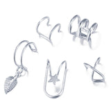 2020 New Fashion 12Pcs/Set Ear Cuffs Leaf Ear Cuff Clip Earrings for Women Earcuff No Piercing Fake Cartilage Earrings