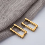 Geometric Earrings Rectangular gold earrings Women&#39;s earrings metal titanium steel earrings 2021 New trendy earrings