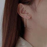 New Korean Statement Earrings for Women Silver Long Geometric Dangle Drop Party Earing Brincos 2021 Trend Fashion Jewelry Gifts