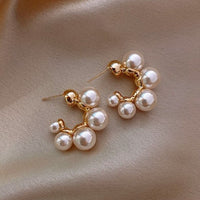 New Simple Celebrity Style Gold Pearl Stud Earrings For Woman 2021 Korean Fashion Jewelry Wedding Girl&#39;s Sweet Accessories