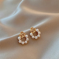 New Simple Celebrity Style Gold Pearl Stud Earrings For Woman 2021 Korean Fashion Jewelry Wedding Girl&#39;s Sweet Accessories