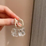 New Korea Clear Acrylic Geometric C-shaped Hoop Earrings For Women Girls Trends Hanging Earrings Party Travel Jewelry Gifts