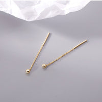 Women Sweet Gold Color Long Tassel Drop Earrings For Dangle Hanging Earrings Party Piercing Daily Jewelry Gift