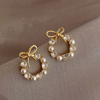 Elegant Metal Simulated Pearl Earrings For Woman Fashion Jewelry 2021 New Luxury Wedding Party Girl&#39;s Stud Earrings Jewellry