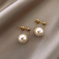 Elegant Metal Simulated Pearl Earrings For Woman Fashion Jewelry 2021 New Luxury Wedding Party Girl&#39;s Stud Earrings Jewellry