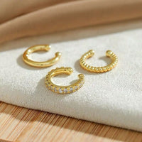 3Pcs/Set Clips Earring for Women Unisex Minimalist Fashion Cartilage Hoop Earrings Sets Ear Cuff fake piercing Clip on Earring