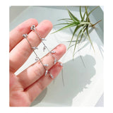 Hot New Silver Color Needle Willow Leaf Earrings Female Fashion Jewelry Temperament Simple Long Tassel Earrings For Women Gift