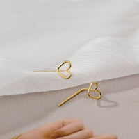 New Fashion Asymmetric Lovely Fine Heart Contracted Drop Earrings Long Metal Tassels Joker Women Earrings Elegant Trend