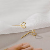 New Fashion Asymmetric Lovely Fine Heart Contracted Drop Earrings Long Metal Tassels Joker Women Earrings Elegant Trend