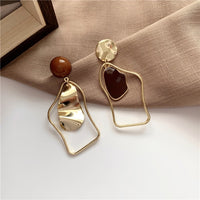 Geometric Earrings Rectangular gold earrings Women&#39;s earrings metal Pearl earrings 2021 New trendy earrings