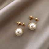 Trend Simulation Pearl Stud Earrings Female Moon Star Flower Rhinestone Wedding Pendant Earrings Fashion Korean Jewelry Earrings