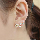 Women Fashion Pendientes Pearl Earrings Heart Shaped Ear Pins Zircon Eardrop Crystal Stud Earrings Zircon