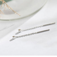 Korean Dangle Earring Geometric block Heart Long Tassel Bar Drop Earrings For Women Minimalism Ear Line Kpop Jewelry Gift