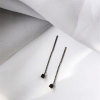 Korean Dangle Earring Geometric block Heart Long Tassel Bar Drop Earrings For Women Minimalism Ear Line Kpop Jewelry Gift